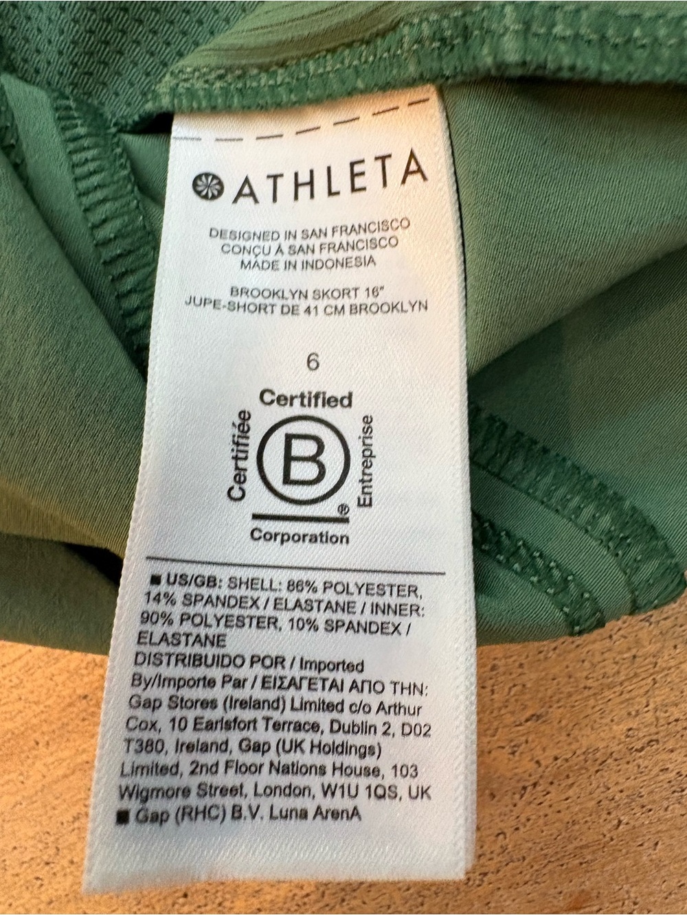 Athleta Brooklyn Skort 16” Sz 6 Sage Green Golf Tennis Skirt Pockets - Picture 7 of 8